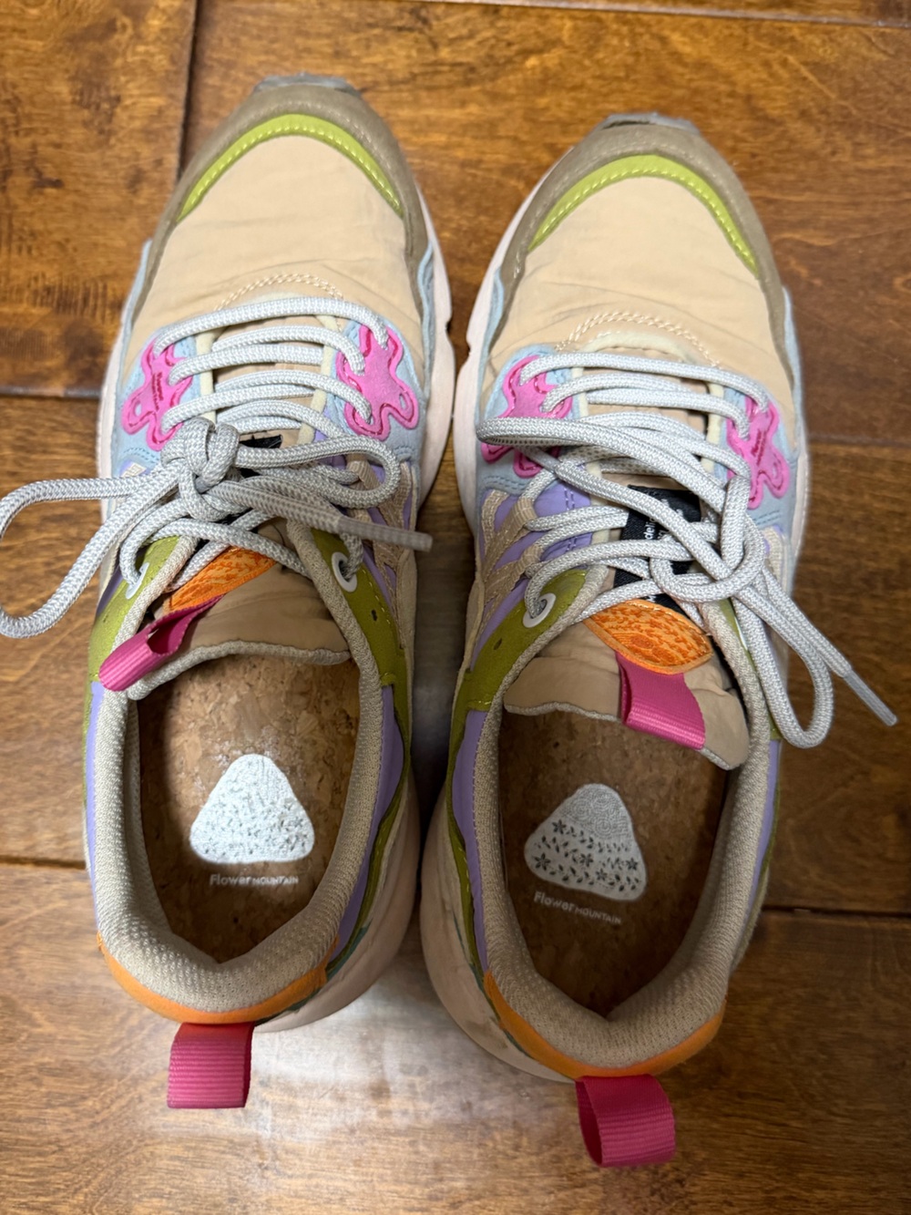 Flower Mountain Multicolor Athletic Sneakers - Beige, Pink & Purple